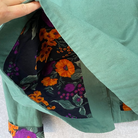 Hearts Of Palm Size 16 Embroidered Jacket Green Floral Button Close Floral Lined - Picture 9 of 9
